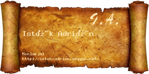 Istók Adrián névjegykártya